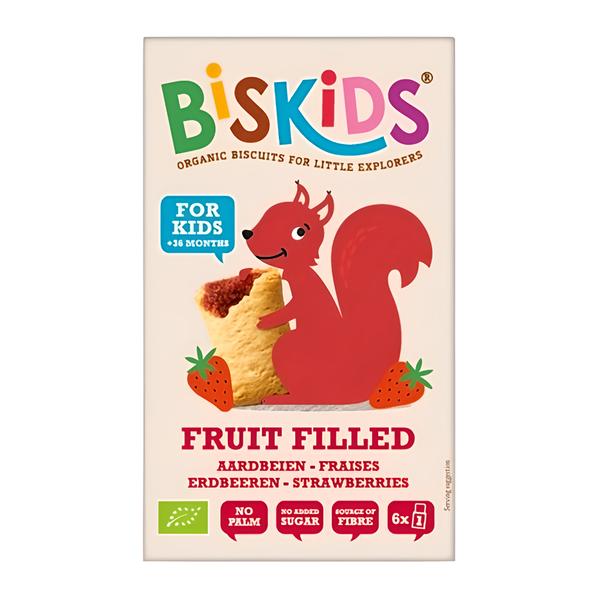 Biskids BIO BISkids Měkké dětské sušenky s jahodovým pyré bez přidaného cukru, 33 % ovoce Košík.cz