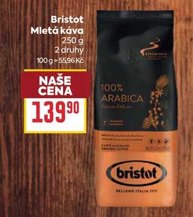 Bristot Mletá káva 250 g