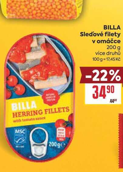 BILLA Sledové filety v omáčce 200 g 