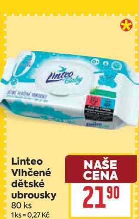 Linteo Vlhčené dětské ubrousky 80 ks