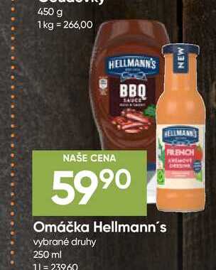 Hellmann's vybrané druhy 250 ml