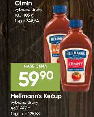 Hellmann's Kečup vybrané druhy 460-477 g 