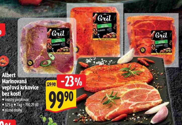 Albert Marinovaná vepřová krkovice bez kosti, 525 g