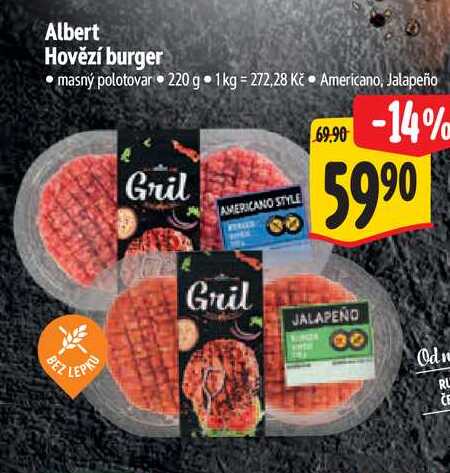 Albert Hovězí burger, 220 g