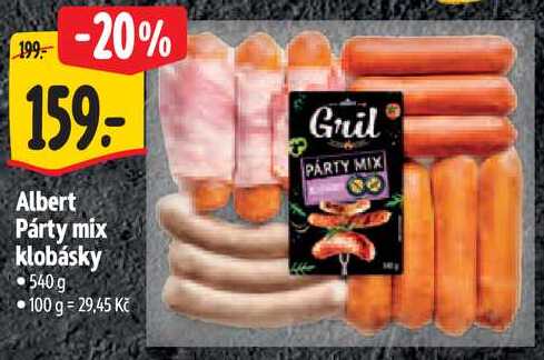 Albert Párty mix klobásky, 540 g 