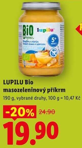 LUPILU Bio masozeleninový příkrm, 190 g 