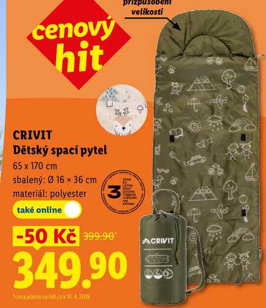 CRIVIT Dětský spací pytel 