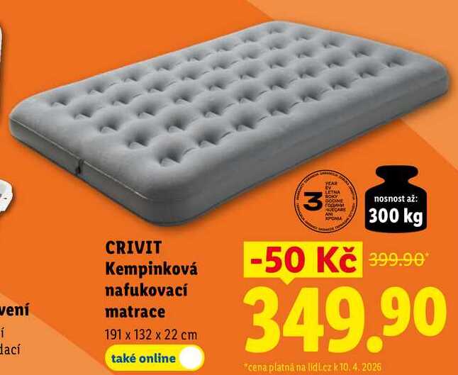 CRIVIT Kempinková nafukovací matrace