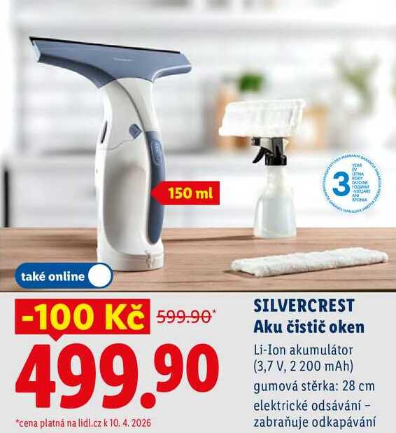 SILVERCREST Aku čistič oken