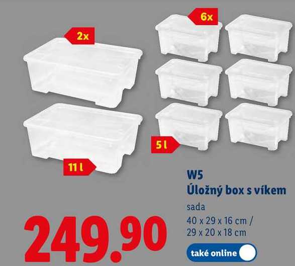 W5 Úložný box s víkem, sada