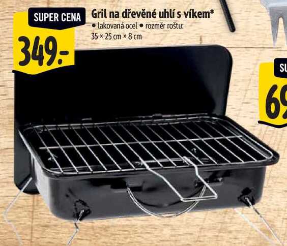 Gril na dřevěné uhlí s víkem