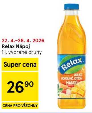 Relax Nápoj 1 l, vybrané druhy 
