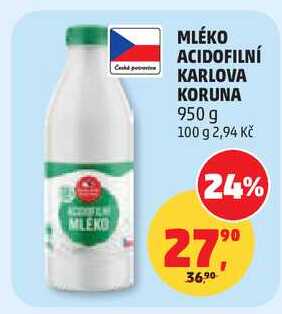 MLÉKO ACIDOFILNÍ KARLOVA KORUNA, 950 g
