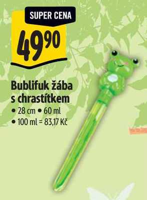 Bublifuk žába s chrastítkem, 60 ml 