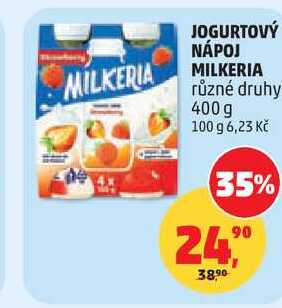 JOGURTOVÝ NÁPOJ MILKERIA, 400 g v akci