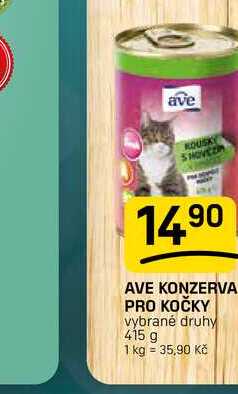 AVE KONZERVA PRO KOČKY vybrané druhy 415 g 