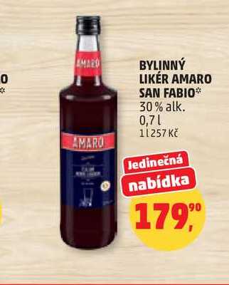 BYLINNÝ LIKÉR AMARO SAN FABIO, 0,7 l