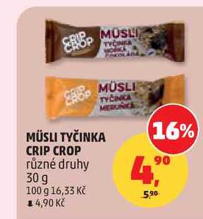 MÜSLI TYČINKA CRIP CROP, 30 g 