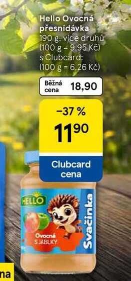 Hello Ovocná přesnídávka, 190 g Tesco