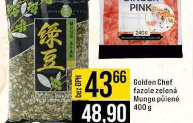 Golden Chef fazole zelená Mungo půlené 400 g 