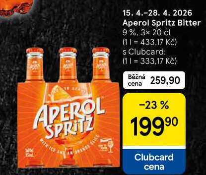 Aperol Spritz Bitter 9%, 3× 20 cl  