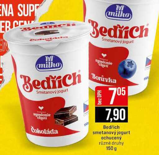 Bedřich smetanový jogurt ochucený rúzné druhy 150 g 