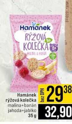 Hamánek rýžová kolečka malina+banán jahoda+jablko 35 g 