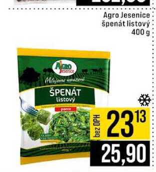 Agro Jesenice špenát listový 400 g 