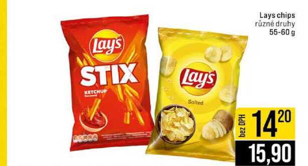 Lays chips různé druhy 55-60 g 