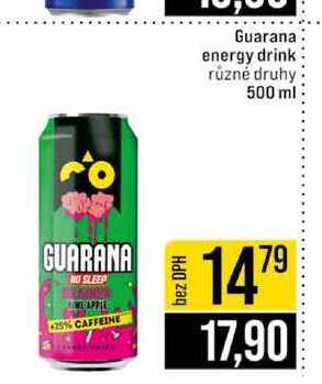 Guarana energy drink různé druhy 500 ml