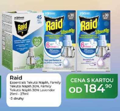 Raid Essentials Tekutá Nápln, Family Tekuta Napin 30N, Family Tekutá Náplň 30N Lavender 21ml-27ml  