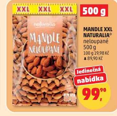 MANDLE XXL NATURALIA neloupané, 500 g