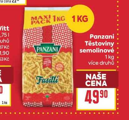 Panzani Těstoviny semolinové 1 kg 
