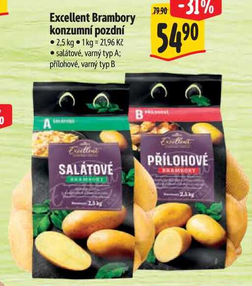 Excellent Brambory konzumní pozdní, 2,5 kg 