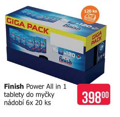 Finish Power All in 1 tablety do myčky nádobí 6x 20 ks Teta drogerie