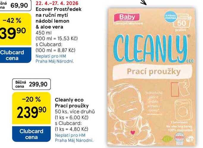 Cleanly eco Prací proužky, 50 ks 