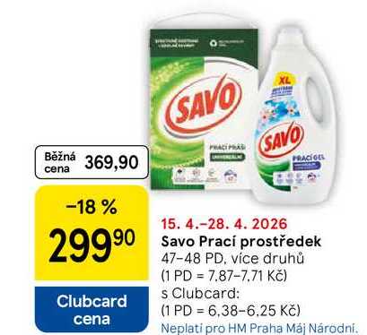 Savo Prací prostředek, 47-48 PD, více druhů 