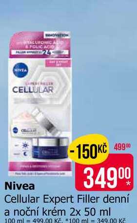 Nivea Cellular Expert Filler denní a noční krém 2x 50 ml Teta drogerie