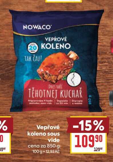 Vepřové koleno sous vide cena za 850 g