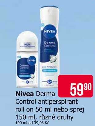 Nivea Derma Control antiperspirant roll on 50 ml 
