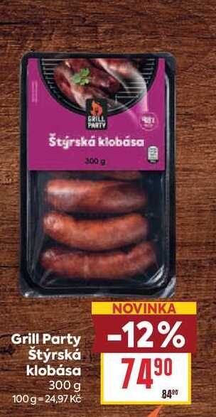 Grill Party Štýrská klobása 300 g 