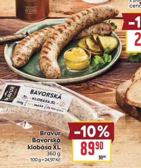 Bravur Bavorská klobása XL 360 g 