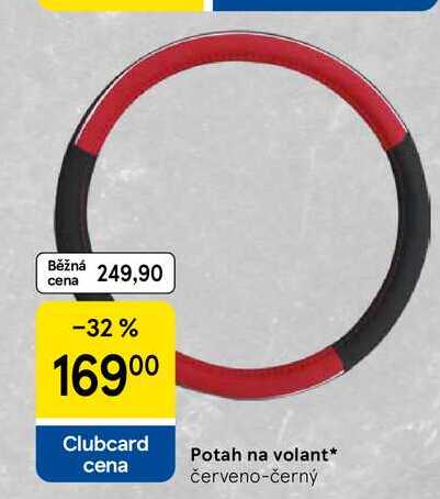 Potah na volant, červeno-černý 