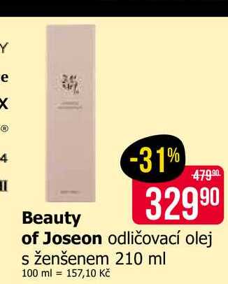 Beauty of Joseon odličovací olej s ženšenem 210 ml Teta drogerie