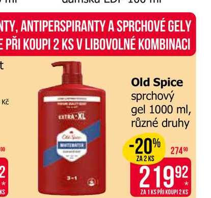 Old Spice sprchový gel 1000 ml, různé druhy Teta drogerie