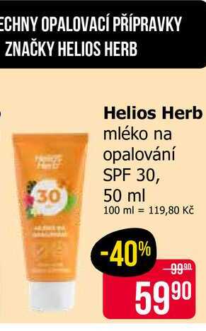 Helios Herb mléko na opalování SPF 30, 50 ml Teta drogerie