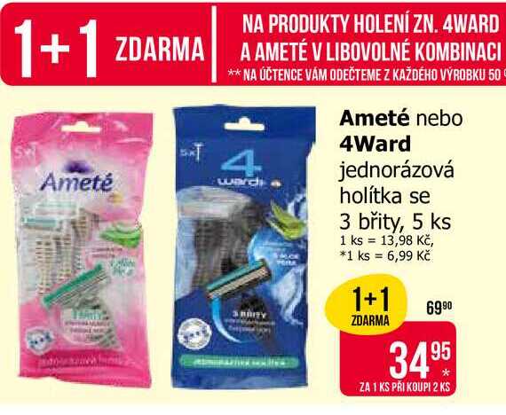 4Ward jednorázová holítka se 3 břity, 5 ks Teta drogerie