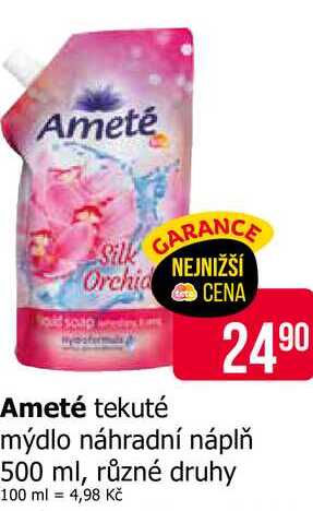 Ameté tekuté mýdlo náhradní náplň 500 ml, různé druhy