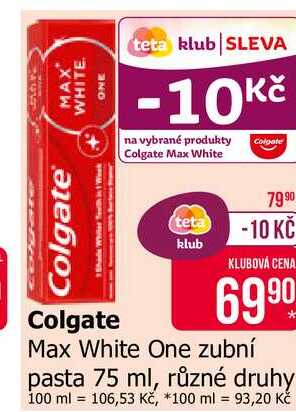 Colgate Max White One zubní pasta 75 ml, různé druhy 