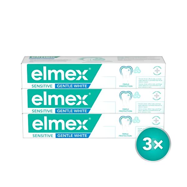 Elmex Zubní pasta Sensitive Gentle Whtie Tripack 3x75 ml